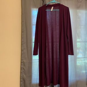 Zenana Plum Cardigan Duster - Size S